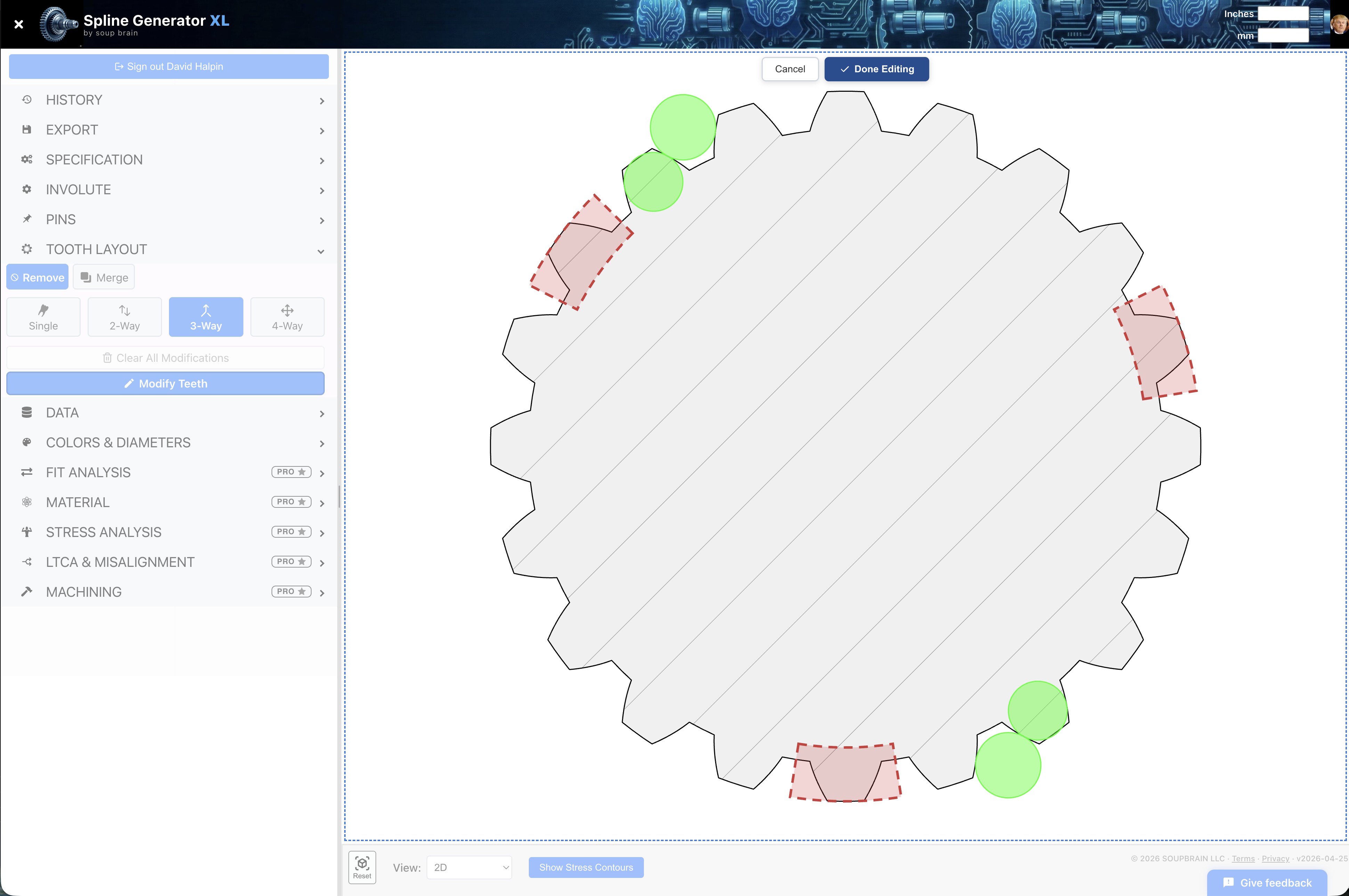 Tooth layout editor with interactive symmetry tools